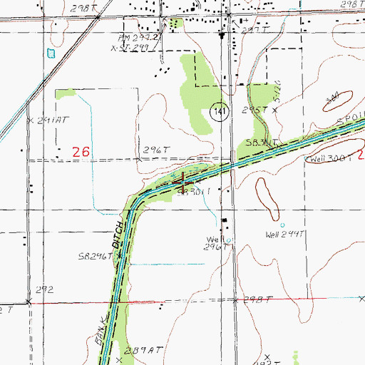 Topographic Map of Little Cache River Ditch, AR