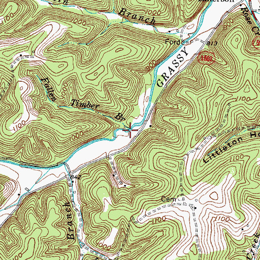 Topographic Map of Fallen Timber Branch, KY