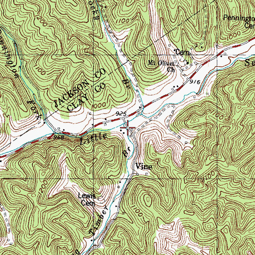 Topographic Map of Falling Timber Branch, KY