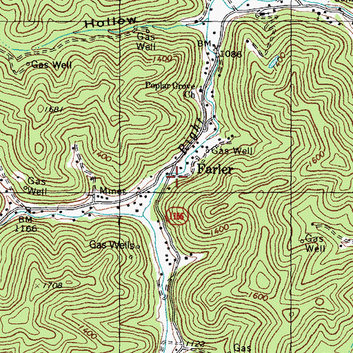 Topographic Map of Farler, KY