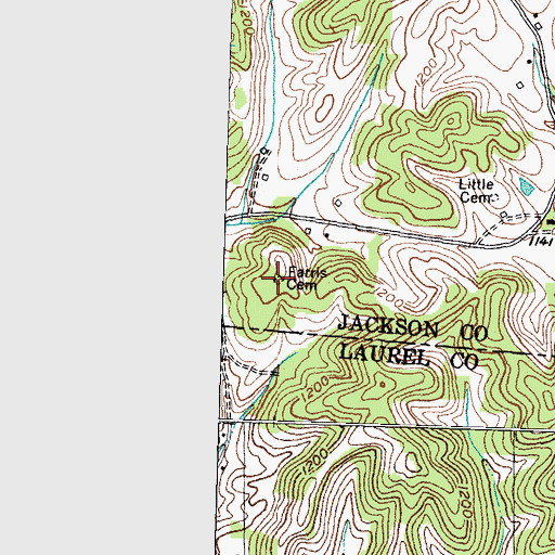 Topographic Map of Farris Cemetery, KY