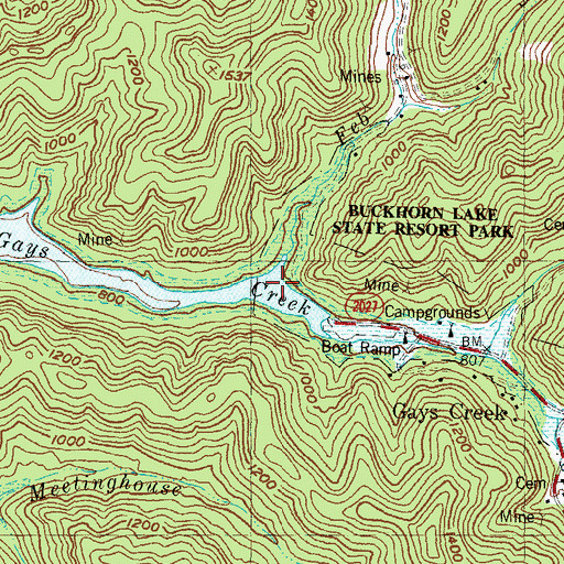 Topographic Map of Feb Fork, KY