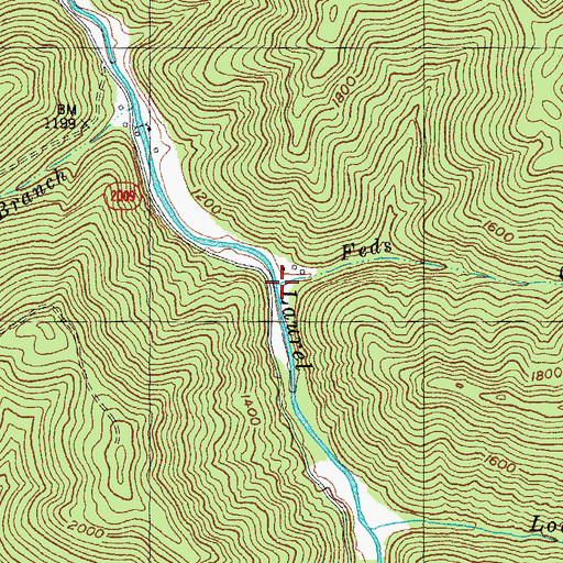 Topographic Map of Feds Creek, KY