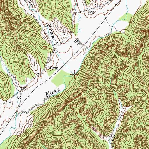 Topographic Map of Ferguson Branch, KY