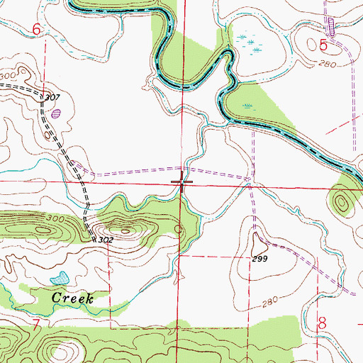 Topographic Map of Little Caney Creek, AR