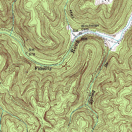 Topographic Map of Fidelity, KY