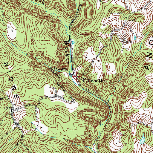 Topographic Map of Fincastle, KY