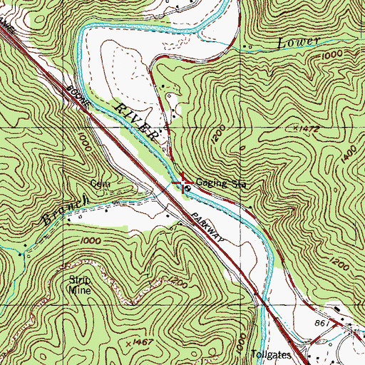 Topographic Map of Fish Trap Branch, KY
