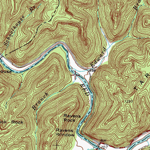 Topographic Map of Fish Trap Branch, KY