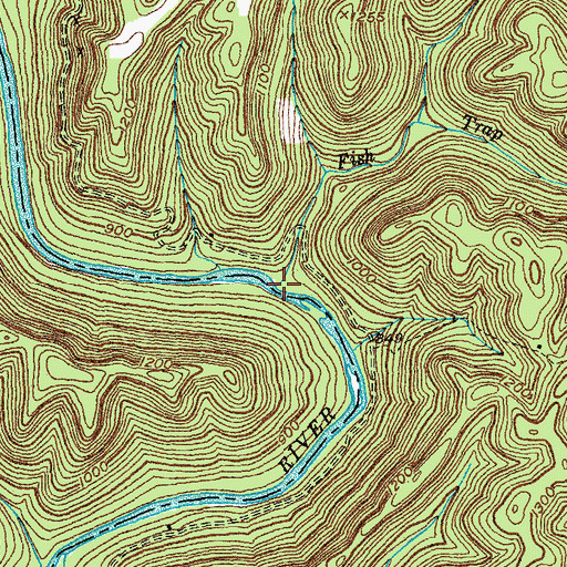 Topographic Map of Fish Trap Branch, KY