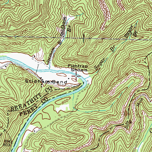 Topographic Map of Fishtrap Shoals, KY