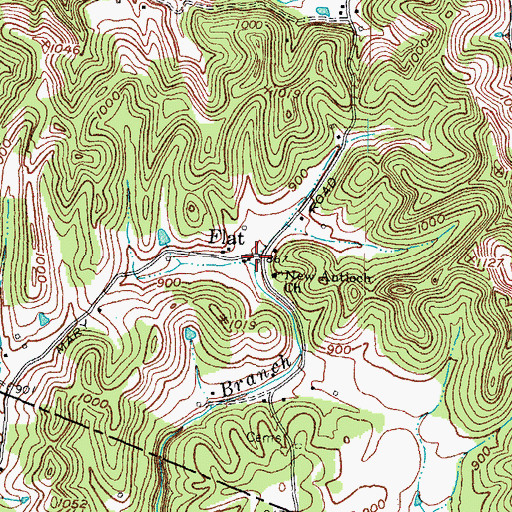 Topographic Map of Flat, KY