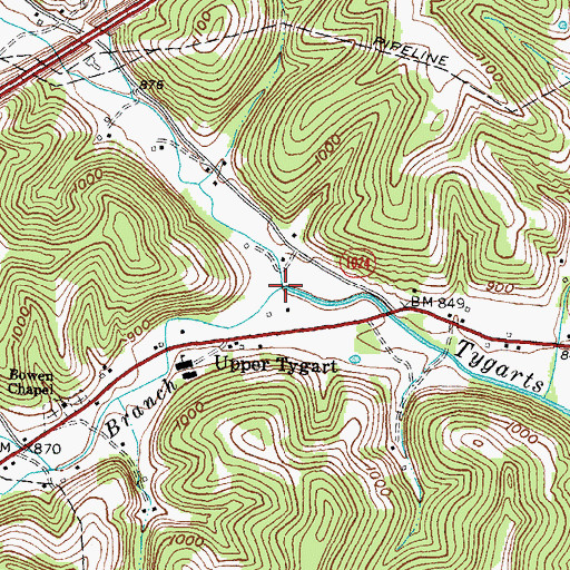 Topographic Map of Flat Fork, KY