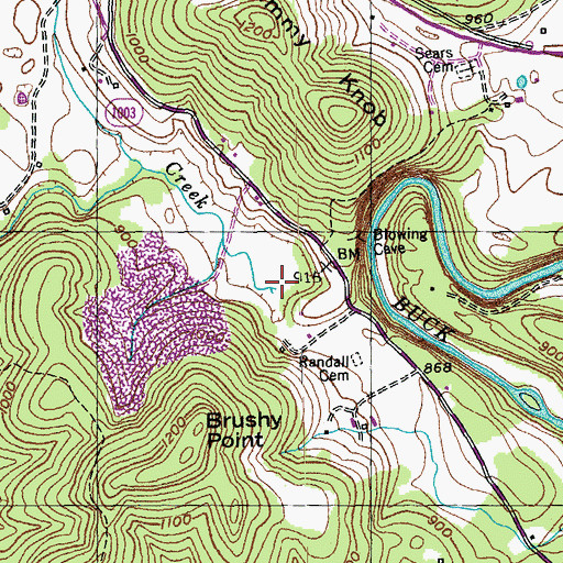 Topographic Map of Flat Lick Creek, KY