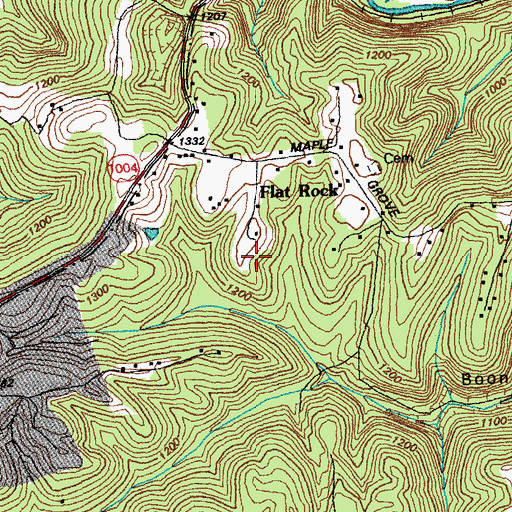 Topographic Map of Flat Rock, KY