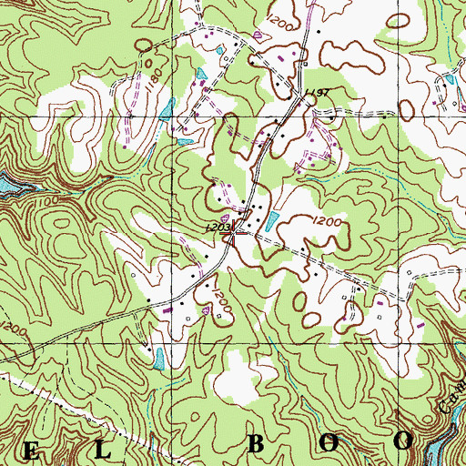Topographic Map of Flat Woods School, KY