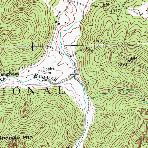 Topographic Map of Flint Fork, KY