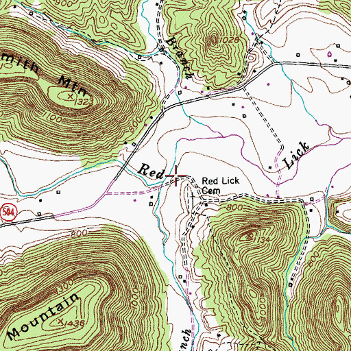 Topographic Map of Floyd Branch, KY