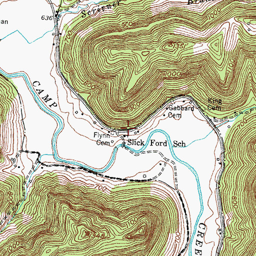 Topographic Map of Flynn Cemetery, KY