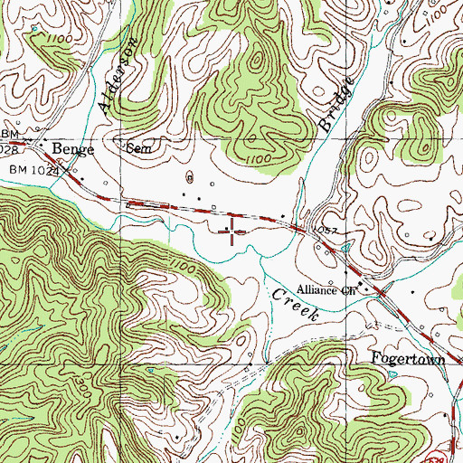 Topographic Map of Fogertown School, KY