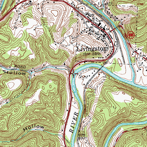 Topographic Map of Ford Hollow, KY