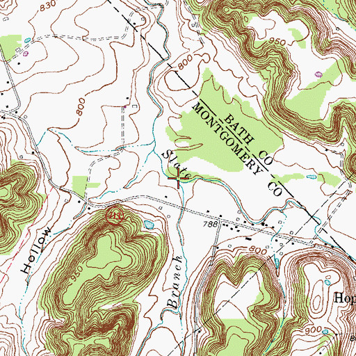 Topographic Map of Foster Branch, KY