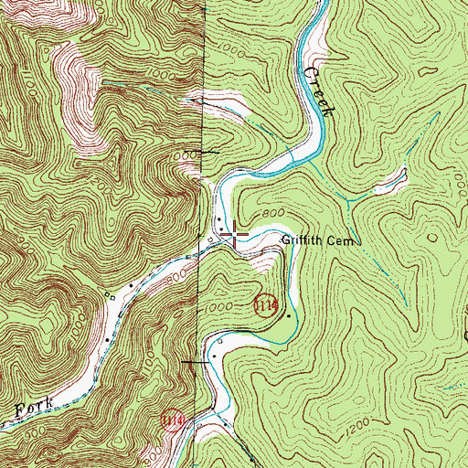 Topographic Map of Fourmile Fork, KY