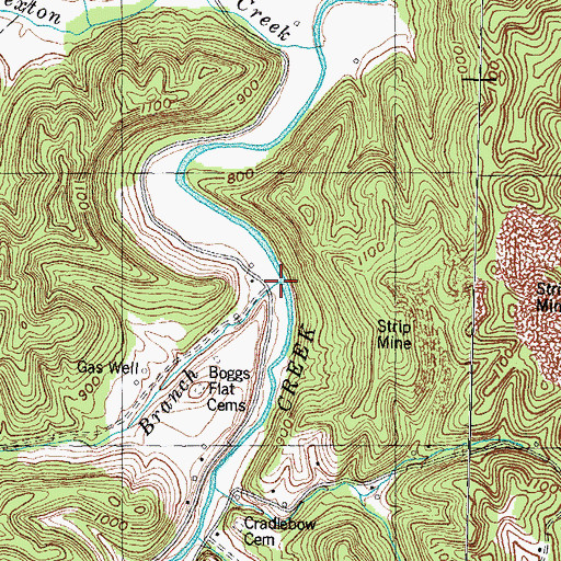 Topographic Map of Fox Branch, KY