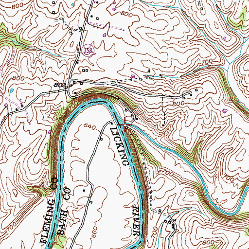 Topographic Map of Fox Creek, KY