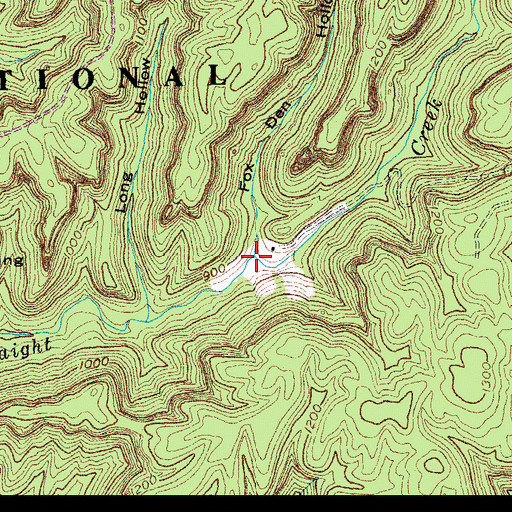 Topographic Map of Fox Den Hollow, KY