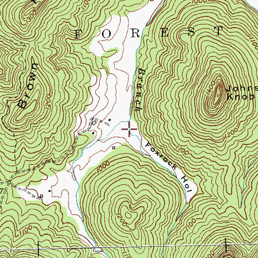 Topographic Map of Foxrock Hollow, KY
