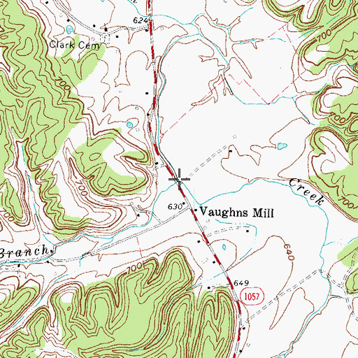 Topographic Map of Frames Branch, KY