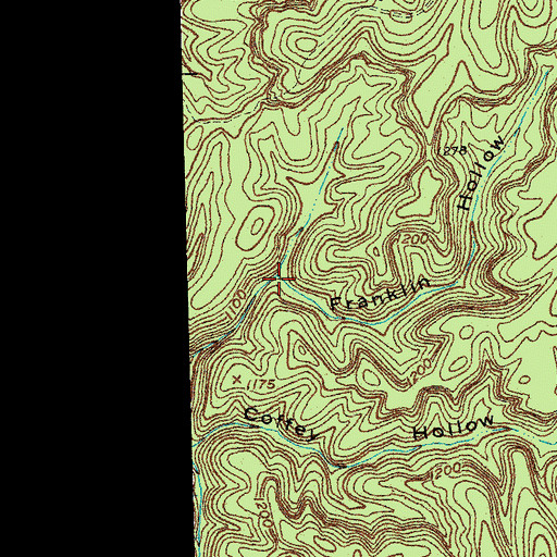 Topographic Map of Franklin Hollow, KY
