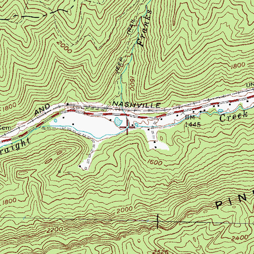 Topographic Map of Franks Branch, KY