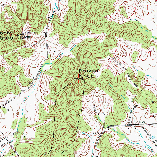Topographic Map of Frazier Knob, KY