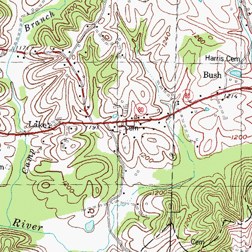 Topographic Map of Freedom Church, KY