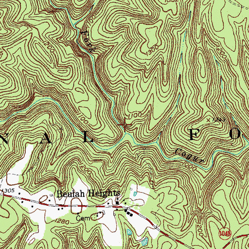Topographic Map of Freeman Fork, KY