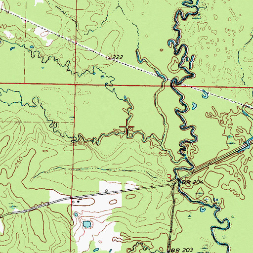 Topographic Map of Little Cornie Bayou, AR