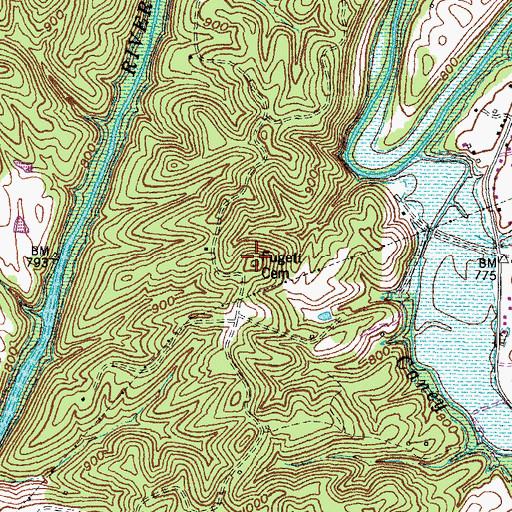 Topographic Map of Fugett Cemetery, KY