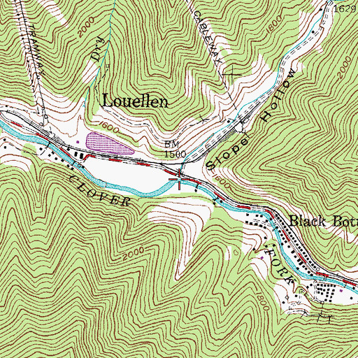 Topographic Map of Fugitt Creek, KY