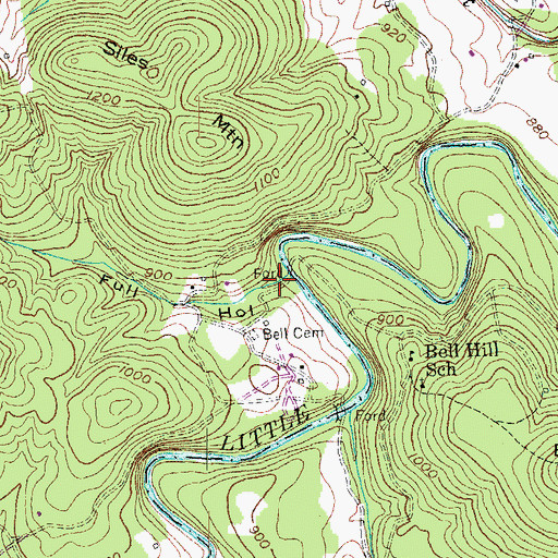 Topographic Map of Full Hollow, KY