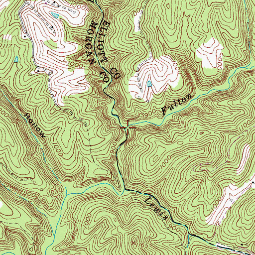 Topographic Map of Fulton Fork, KY