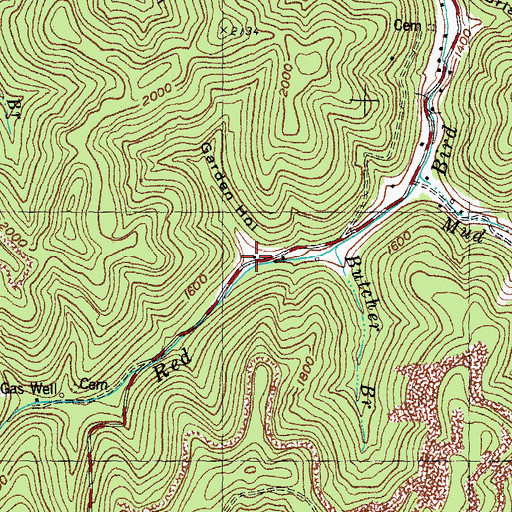 Topographic Map of Garden Hollow, KY