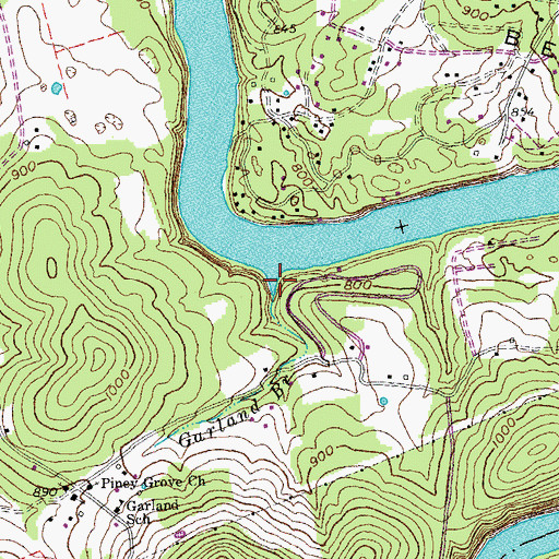 Topographic Map of Garland Branch, KY
