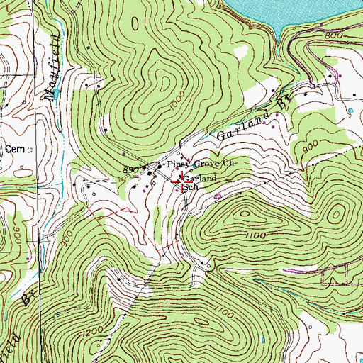 Topographic Map of Garland School, KY