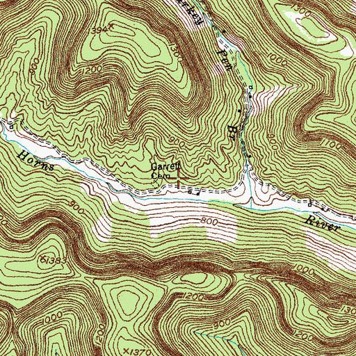 Topographic Map of Garrett Cemetery, KY