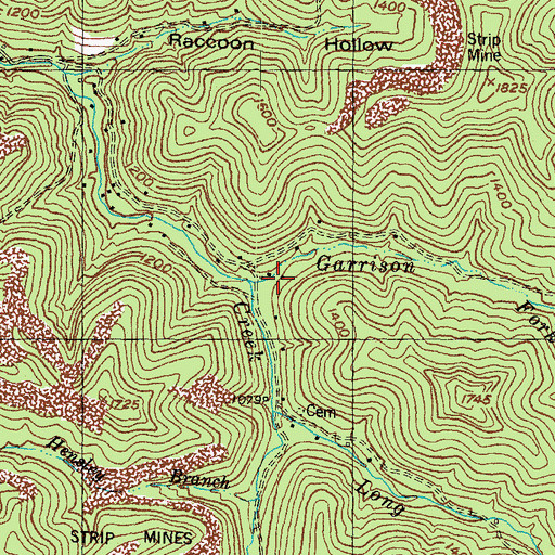 Topographic Map of Garrison Fork, KY