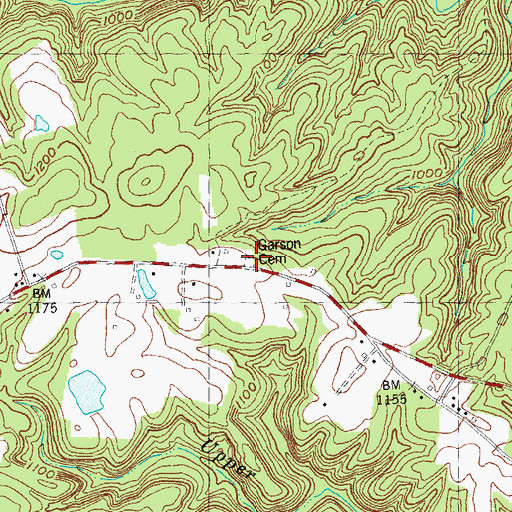 Topographic Map of Garrison Cemetery, KY