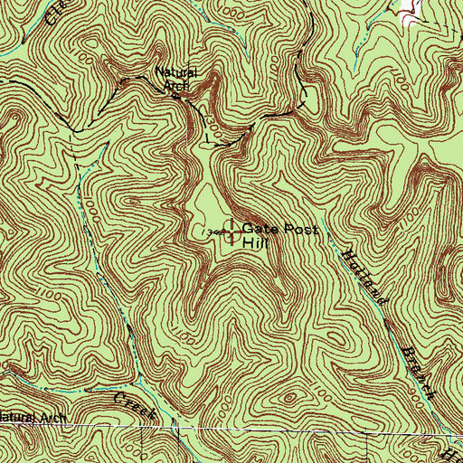Topographic Map of Gate Post Hill, KY
