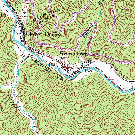 Topographic Map of Georgetown, KY